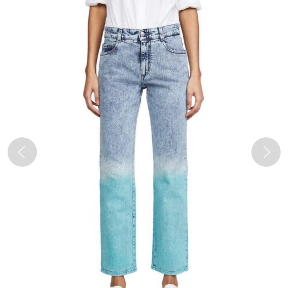 Stella McCartney mid rise boyfriend retro stone jeans. NWT Size 25. Ombré legs